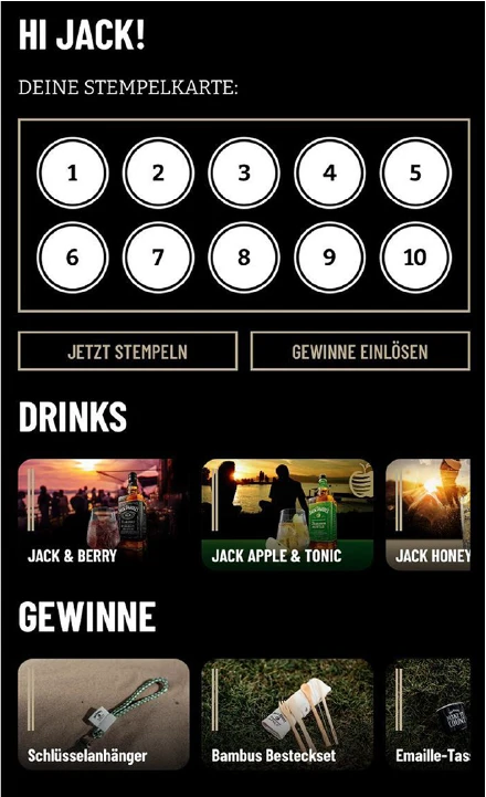 Stempelkarte für Brown Forman