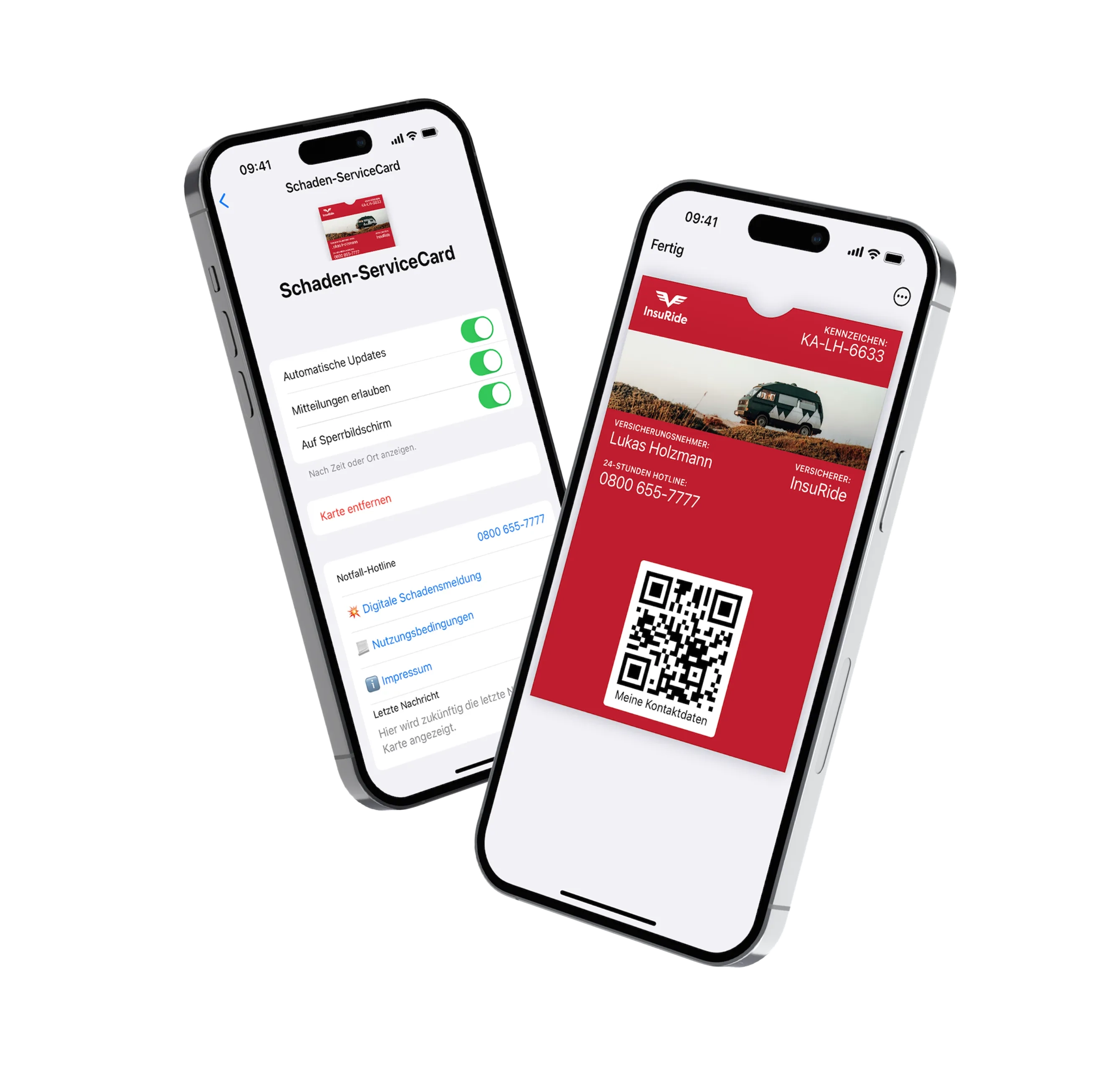Sample image of a digital insurance card