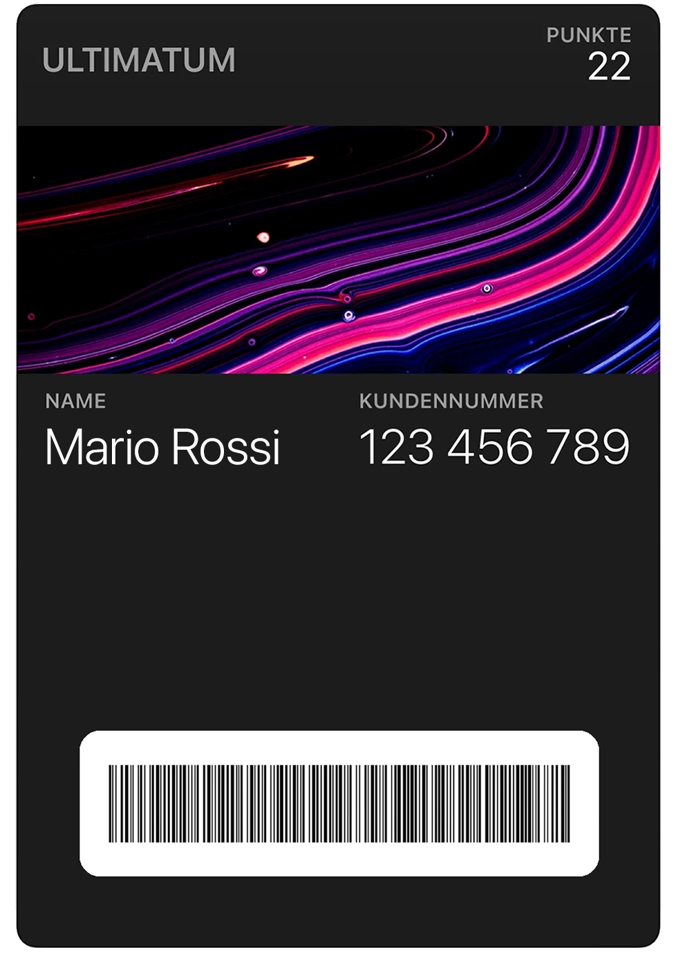 Customer card example image