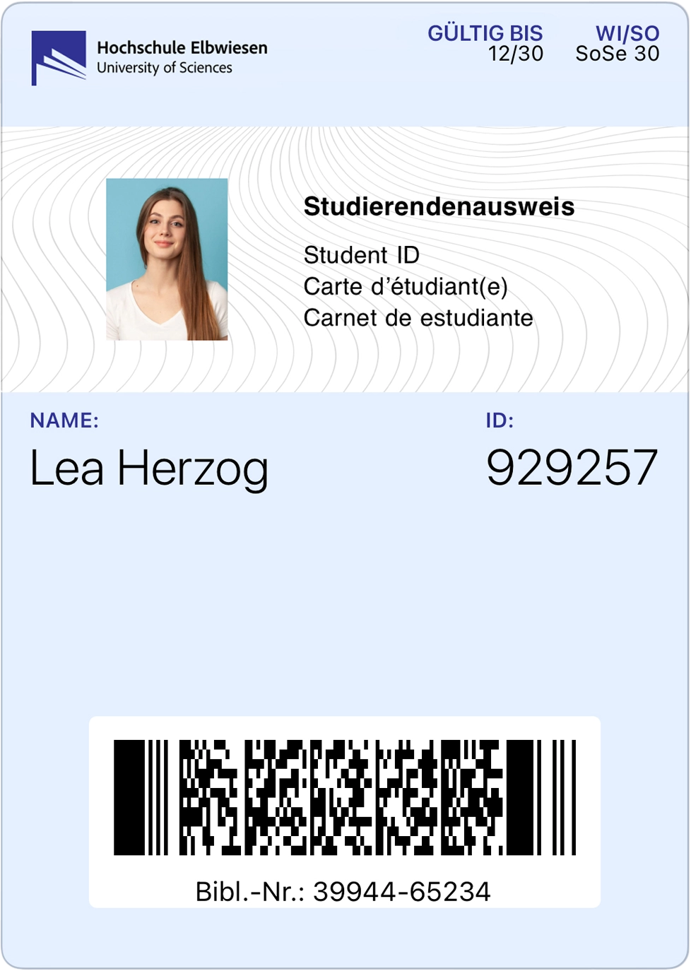 Studierendenausweis Beispielbild