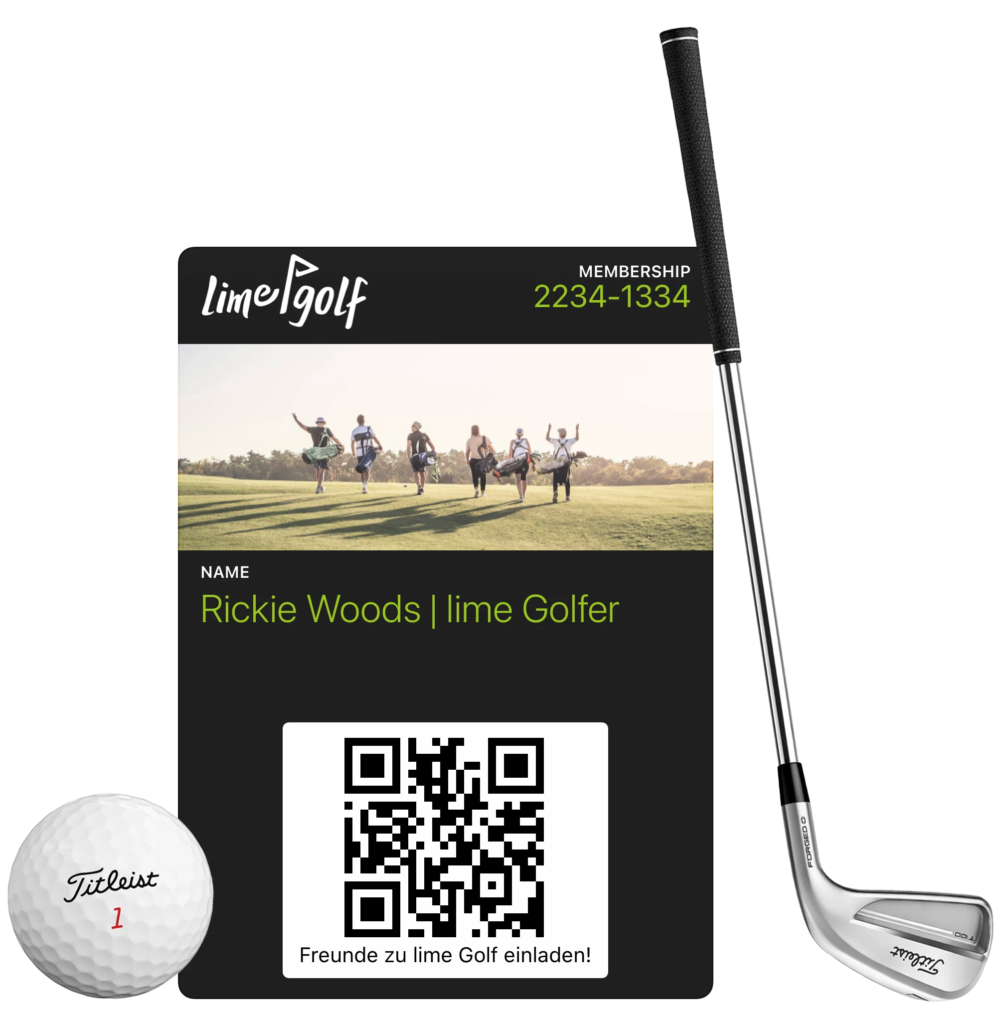 Lime Golf digital membership card for golf courses and benefits